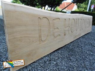 Graveren geschaafd houten schaaldeel